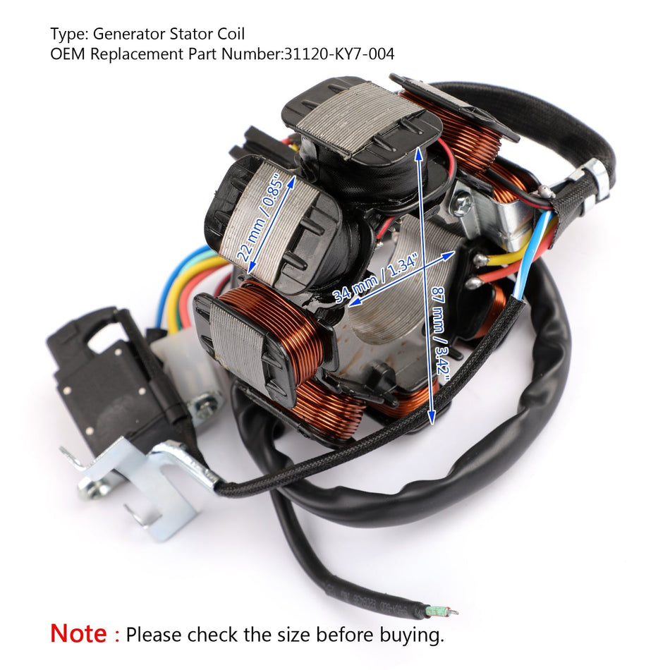 マグネトジェネレーターステーターコイル ホンダ NX125 31120-KY7-004 1988 1989 1990 汎用