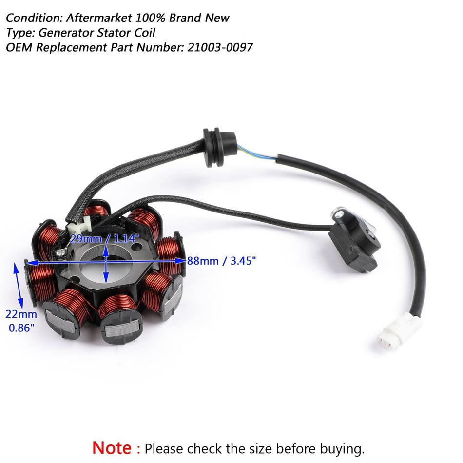 マグネトジェネレータステータコイル カワサキ KLX110 KLX110L 2010-2018 21003-0097 汎用