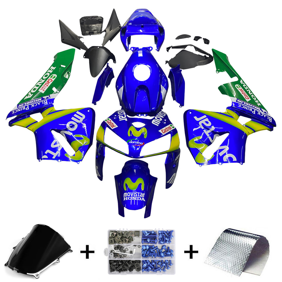 2005-2006 ホンダ CBR 600 RR ブルー &amp; グリーン モビスター レーシング フェアリング ジェネリック