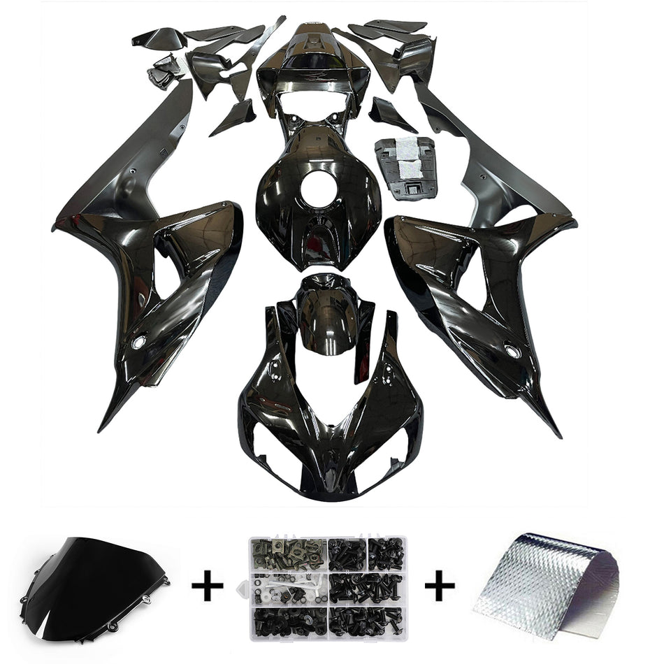 2006-2007 CBR1000RR ボディワークフェアリング ブラック ABS 射出成形プラスチックセット ジェネリック