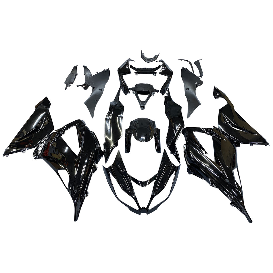 2013-2018 カワサキ Zx6R フェアリング 光沢ブラック インジェクション プラスチック キット