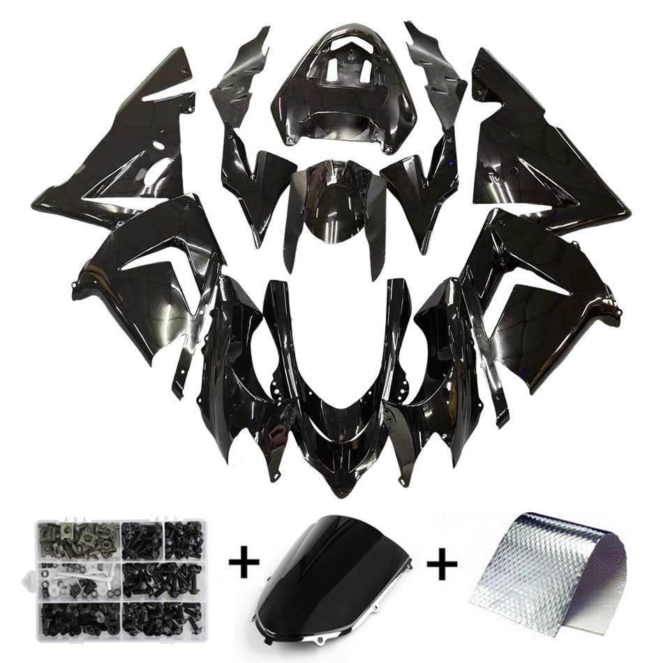2004-2005 カワサキ Zx10R フェアリング 光沢ブラック フェアリングキット