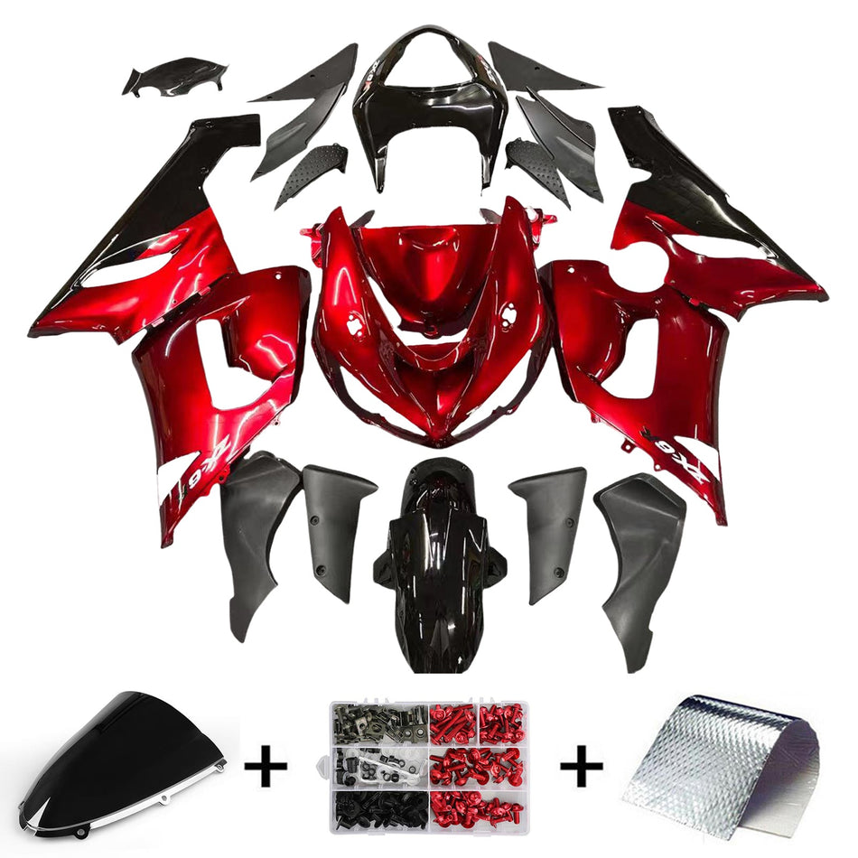 2005-2006 カワサキ ZX6R 636 Amotopart インジェクションフェアリングキット ボディワーク プラスチック ABS #113