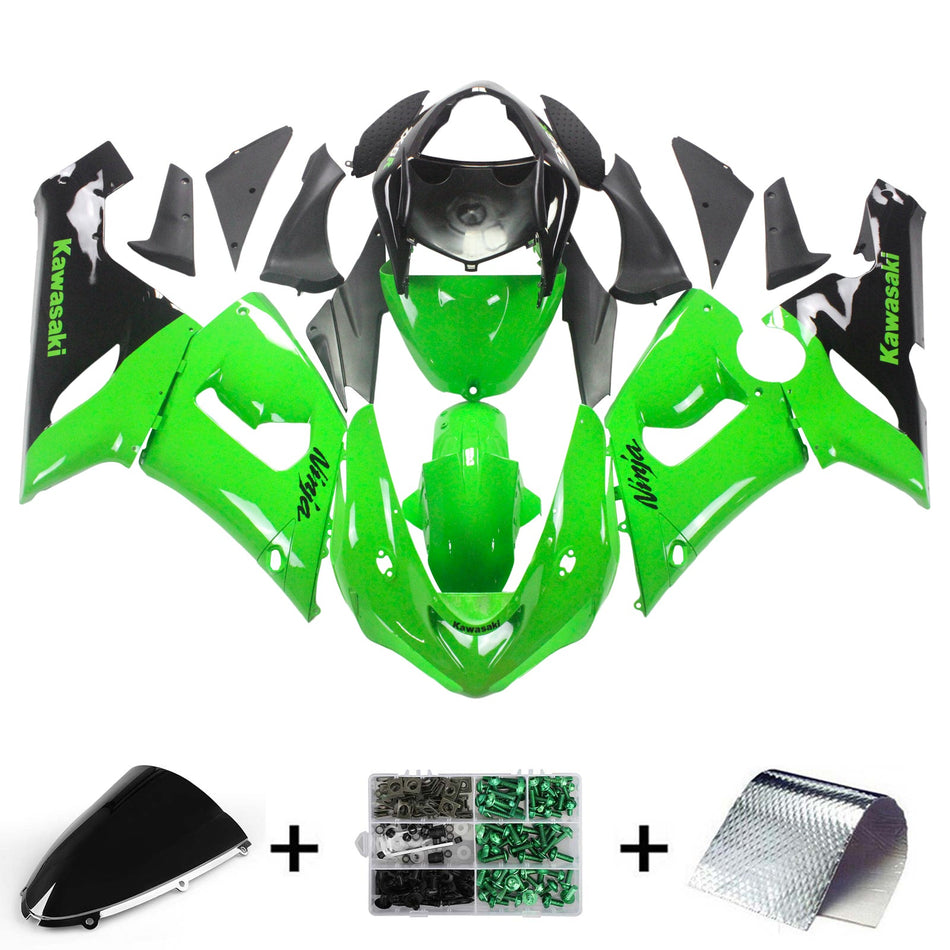 2005-2006 カワサキ ZX6R 636 Amotopart インジェクションフェアリングキット ボディワーク プラスチック ABS #121