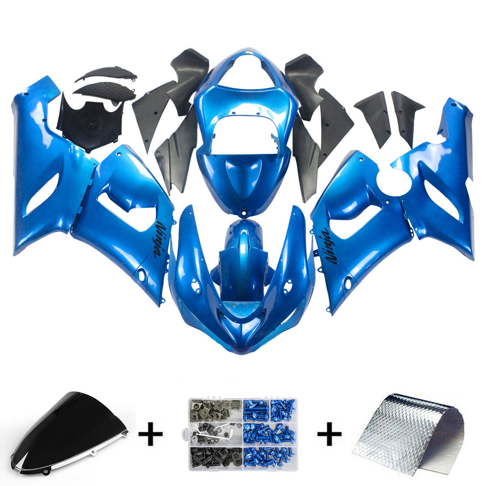 2005-2006 カワサキ ZX6R 636 Amotopart インジェクションフェアリングキット ボディワーク プラスチック ABS #127
