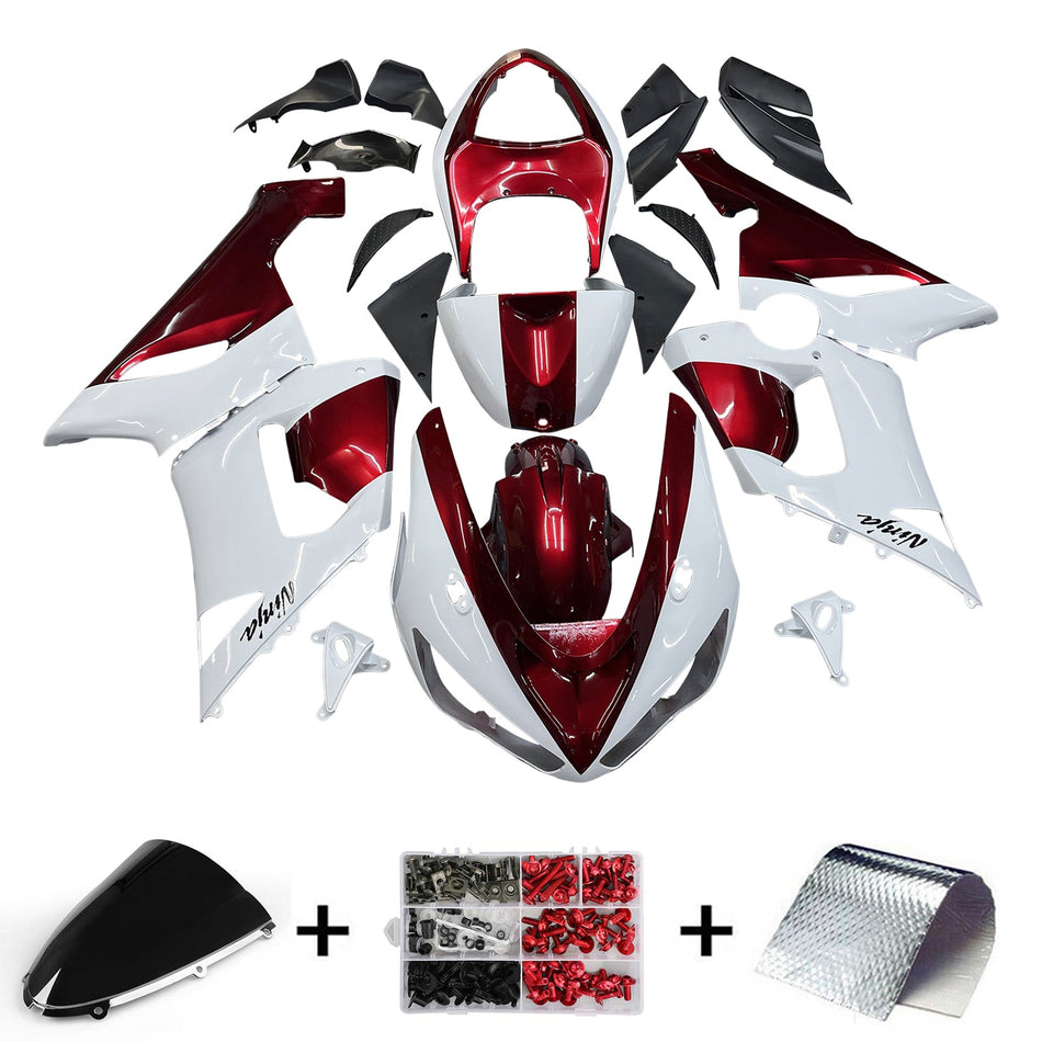 2005-2006 カワサキ ZX6R 636 Amotopart インジェクションフェアリングキット ボディワーク プラスチック ABS #140