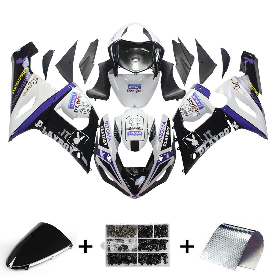 2005-2006 カワサキ ZX6R 636 Amotopart インジェクションフェアリングキット ボディワーク プラスチック ABS #142