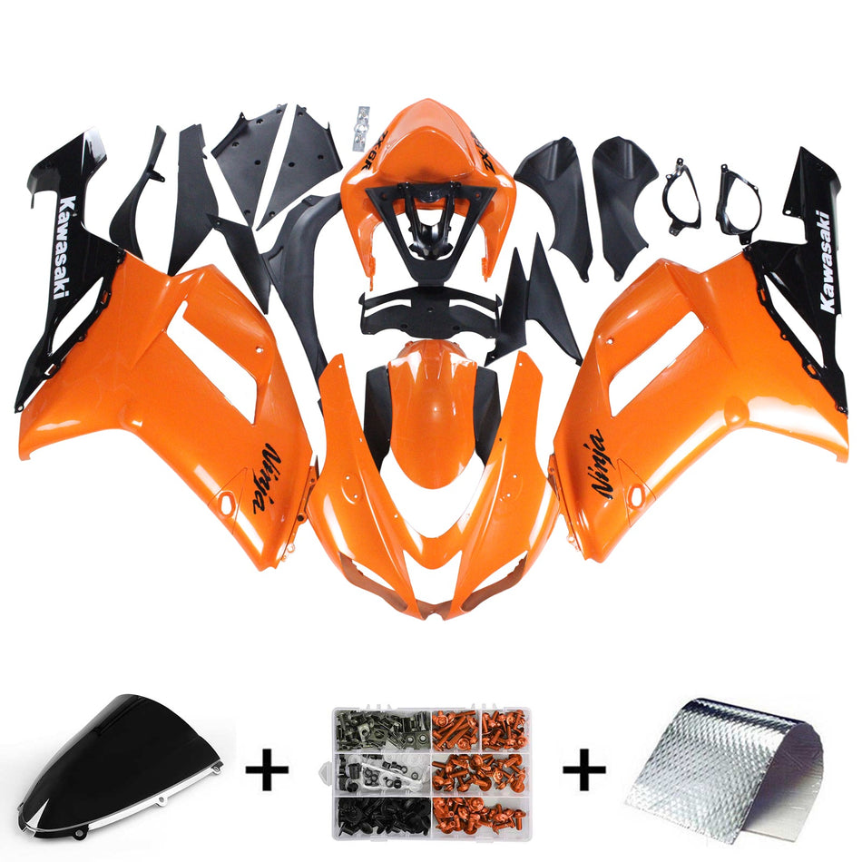 2007-2008 カワサキ ZX6R 636 Amotopart インジェクションフェアリングキット ボディワーク プラスチック ABS #115