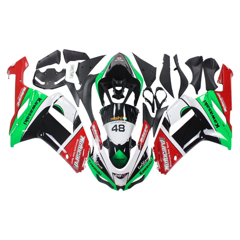 2007-2008 カワサキ ZX6R 636 Amotopart インジェクションフェアリングキット ボディワーク プラスチック ABS #125