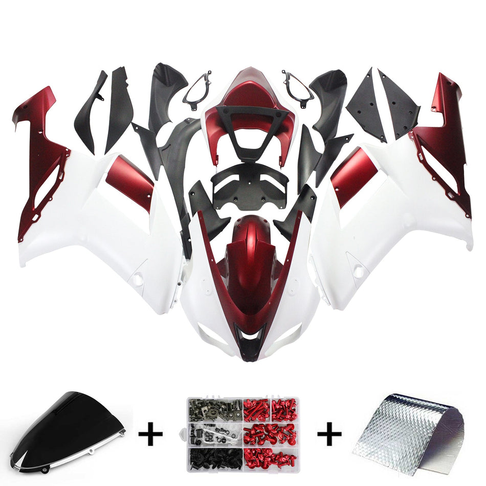 2007-2008 カワサキ ZX6R 636 Amotopart インジェクションフェアリングキット ボディワーク プラスチック ABS #133