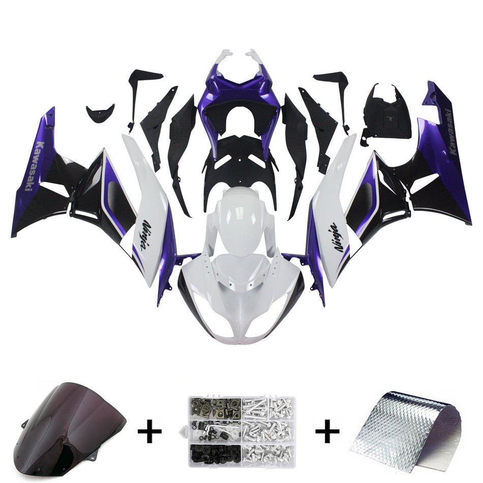 2009-2012 カワサキ ZX6R 636 Amotopart インジェクションフェアリングキット ボディワーク プラスチック ABS #105