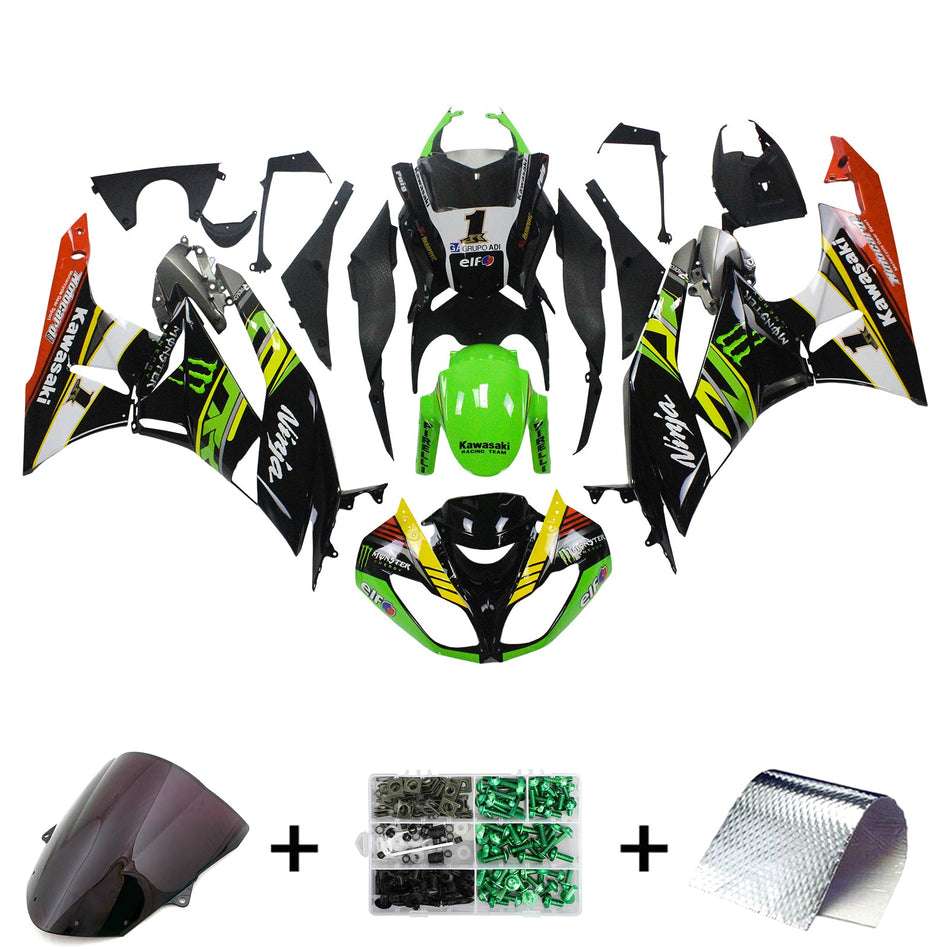 2009-2012 カワサキ ZX6R 636 Amotopart インジェクションフェアリングキット ボディワーク プラスチック ABS #116