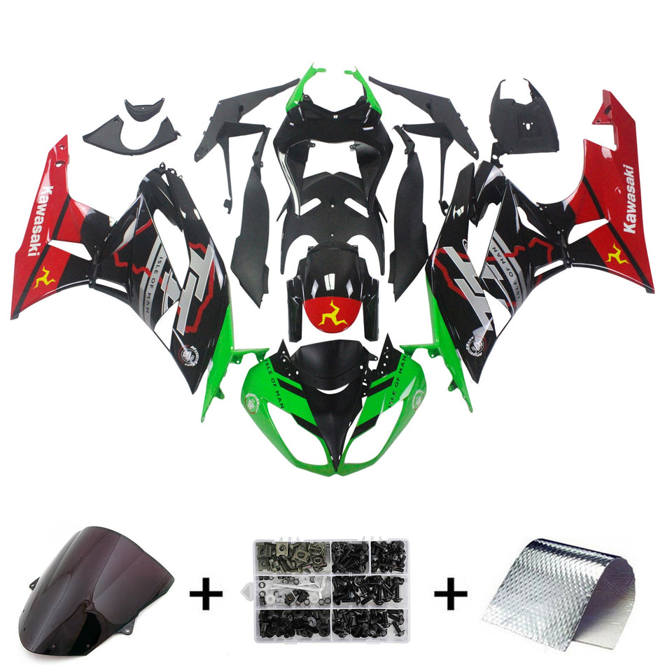 2009-2012 カワサキ ZX6R 636 Amotopart インジェクションフェアリングキット ボディワーク プラスチック ABS #117