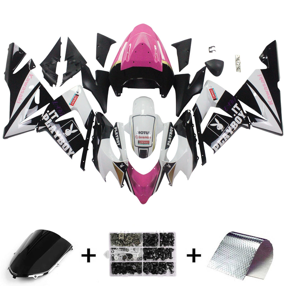 2004-2005 カワサキ ZX10R Amotopart インジェクションフェアリングキット ボディワーク プラスチック ABS #110