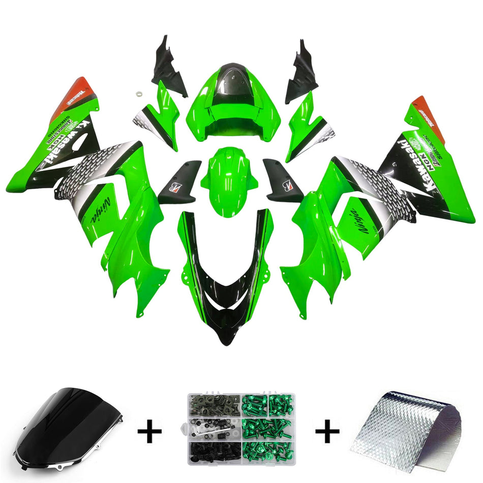 2004-2005 カワサキ ZX10R Amotopart インジェクションフェアリングキット ボディワーク プラスチック ABS #113