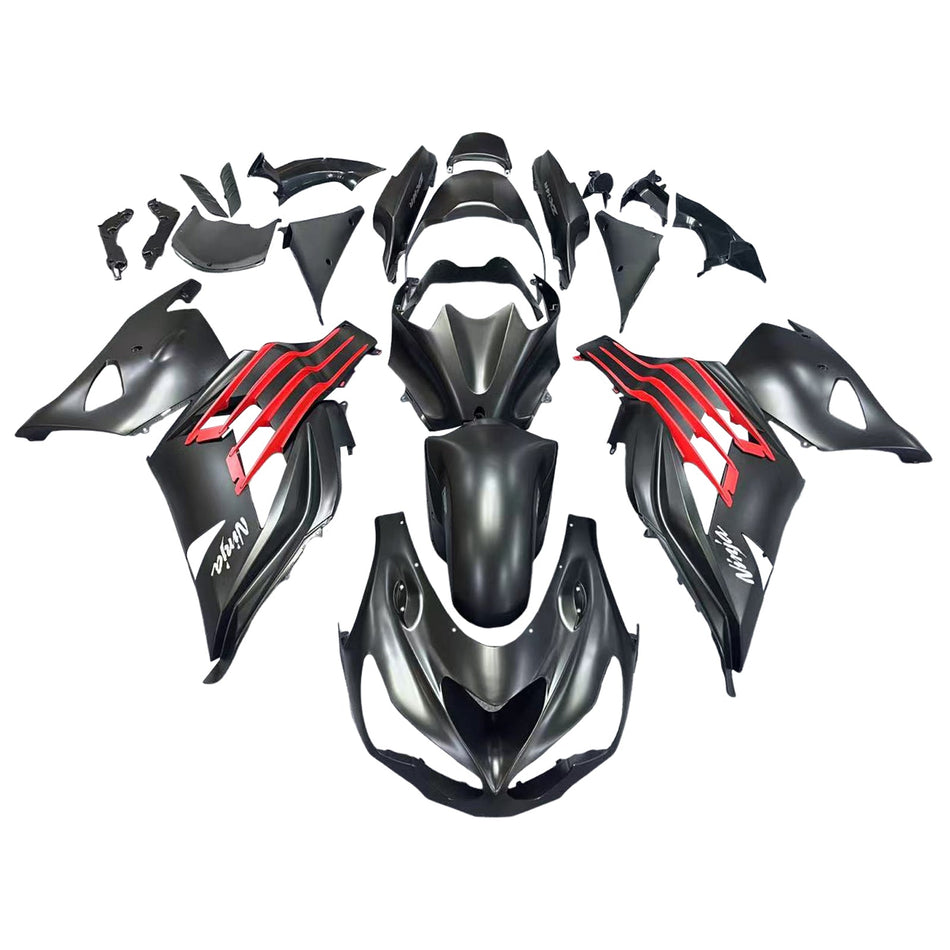 2012-2021 カワサキ ZX14R Amotopart フェアリング プラスチック Ninja ブラック レッド レーシング