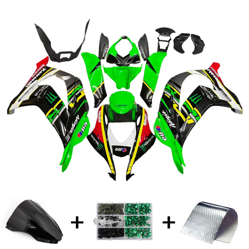 2016-2020 カワサキ ZX10R Amotopart インジェクションフェアリングキット ボディワーク プラスチック ABS #113