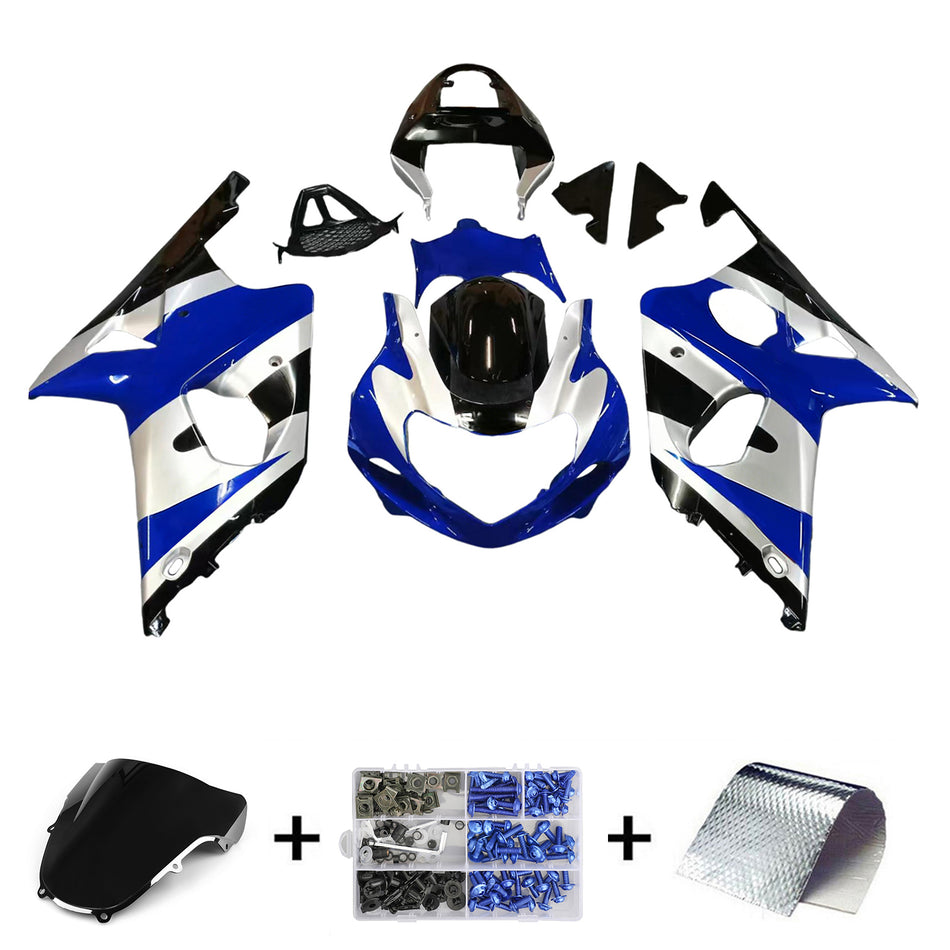 2000-2002 スズキ GSXR 1000 シルバー ブルー ブラック GSXR レーシング フェアリング ジェネリック