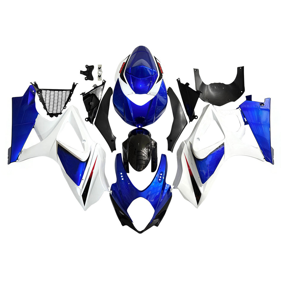2007-2008 スズキ GSXR 1000 ブルー &amp; ホワイト GSXR レーシングフェアリング ジェネリック