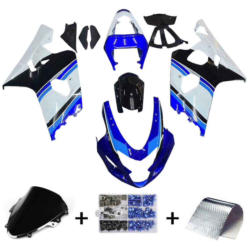 2004-2005 GSXR 600/750 ブルー ボディワーク フェアリング ABS 射出成形プラスチック セット ジェネリック