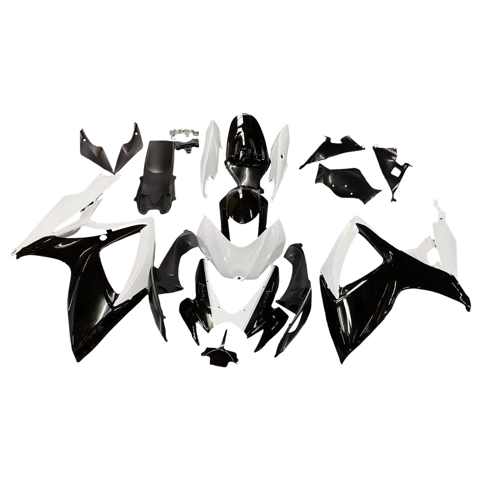 2006-2007 スズキ GSXR 600 750 ブラック&amp;ホワイト GSXR レーシングフェアリング ジェネリック