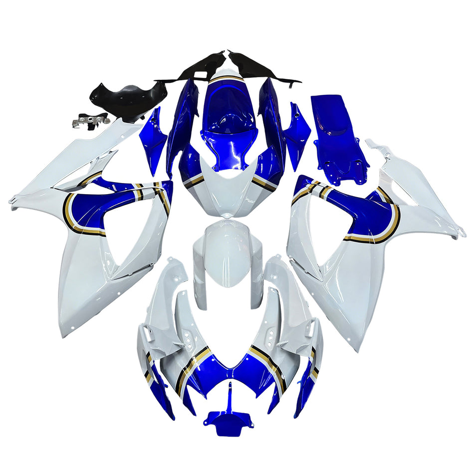 2006-2007 スズキ GSXR 600 750 ホワイト ブルー ラッキー ストライク レーシング フェアリング ジェネリック