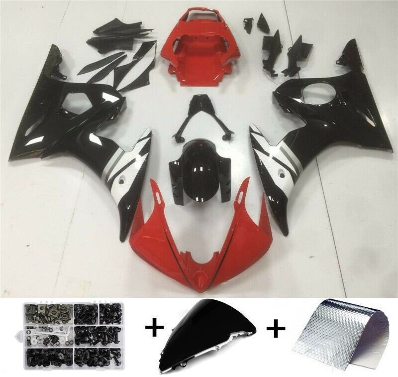 Fairing Injection Plastic Kit Fit For YAMAHA 2003 2004 YZF R6 Red White