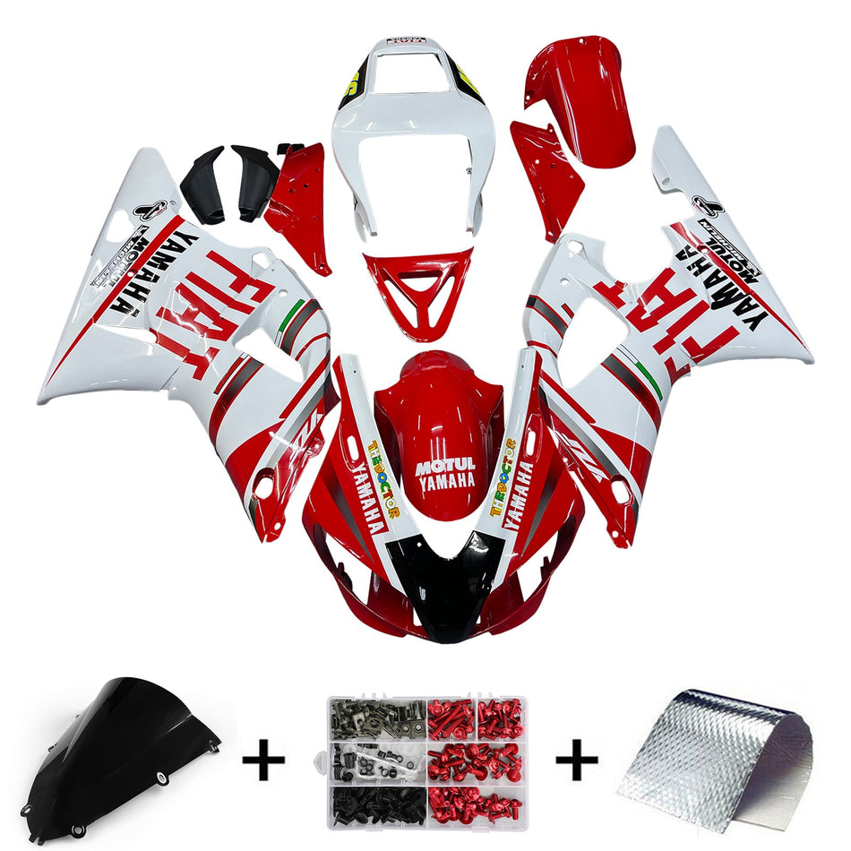 1998-1999 ヤマハ YZF-R1 レッド ホワイト No.46 FIAT レーシング フェアリング ジェネリック