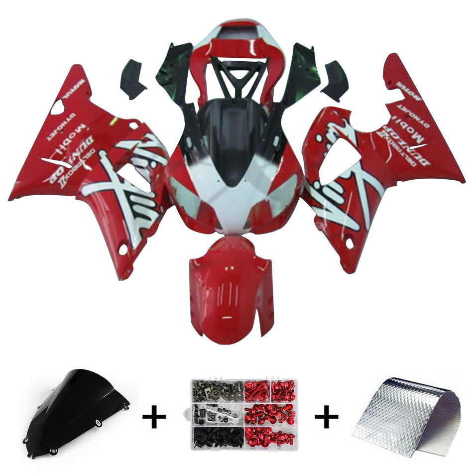 1998-1999 ヤマハ YZF R1 YZF-R1 Amotopart レッド インジェクション モールド フェアリング ボディワーク キット #16