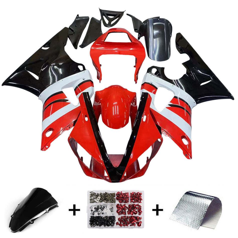 2000-2001 ヤマハ YZF-R1 レッド ホワイト ブラック YZF レーシング フェアリング ジェネリック