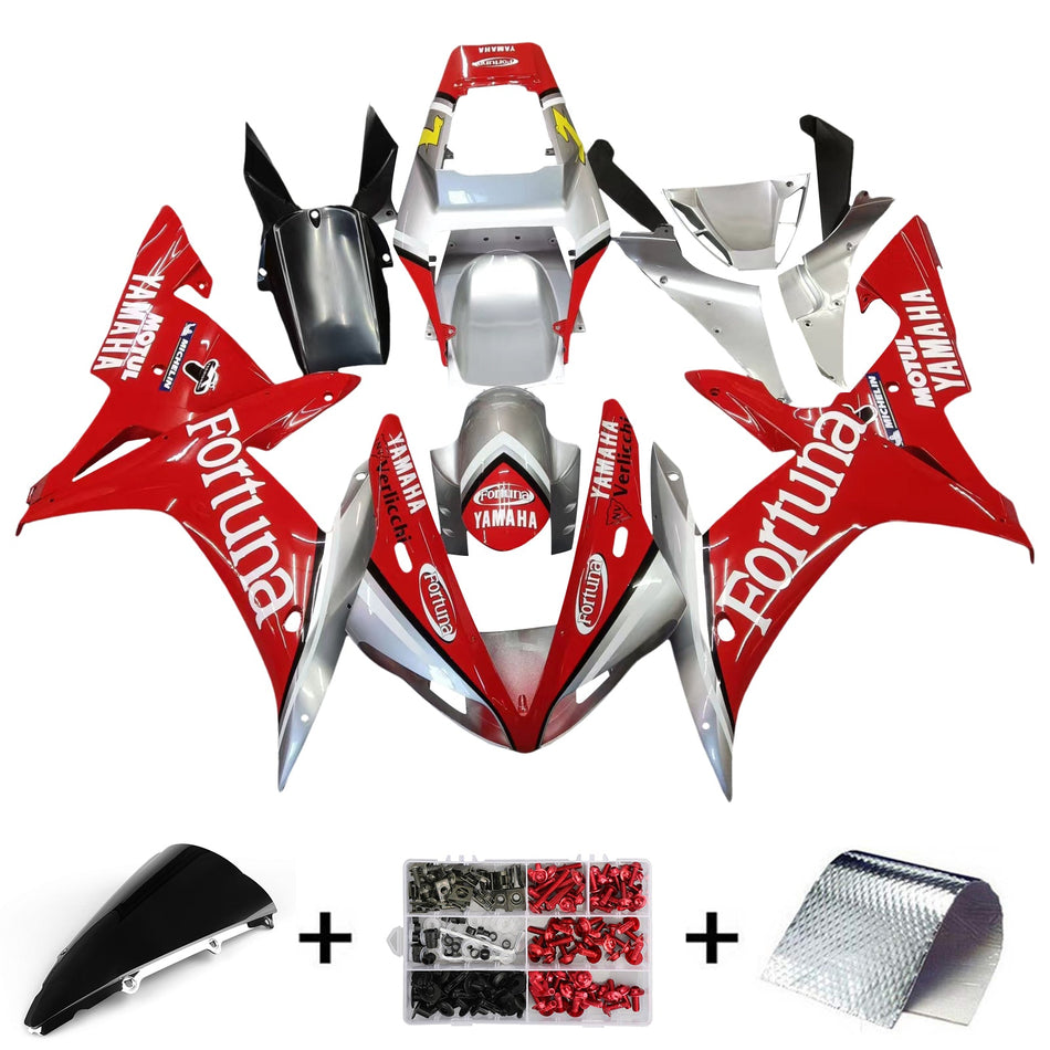 2002-2003 ヤマハ YZF-R1 レッド シルバー フォルトゥナ レーシング フェアリング ジェネリック