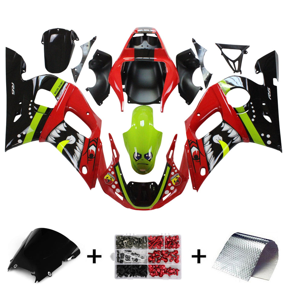 1998-2002 ヤマハ YZF 600 R6 インジェクションフェアリングキット ボディワーク プラスチック ABS #131