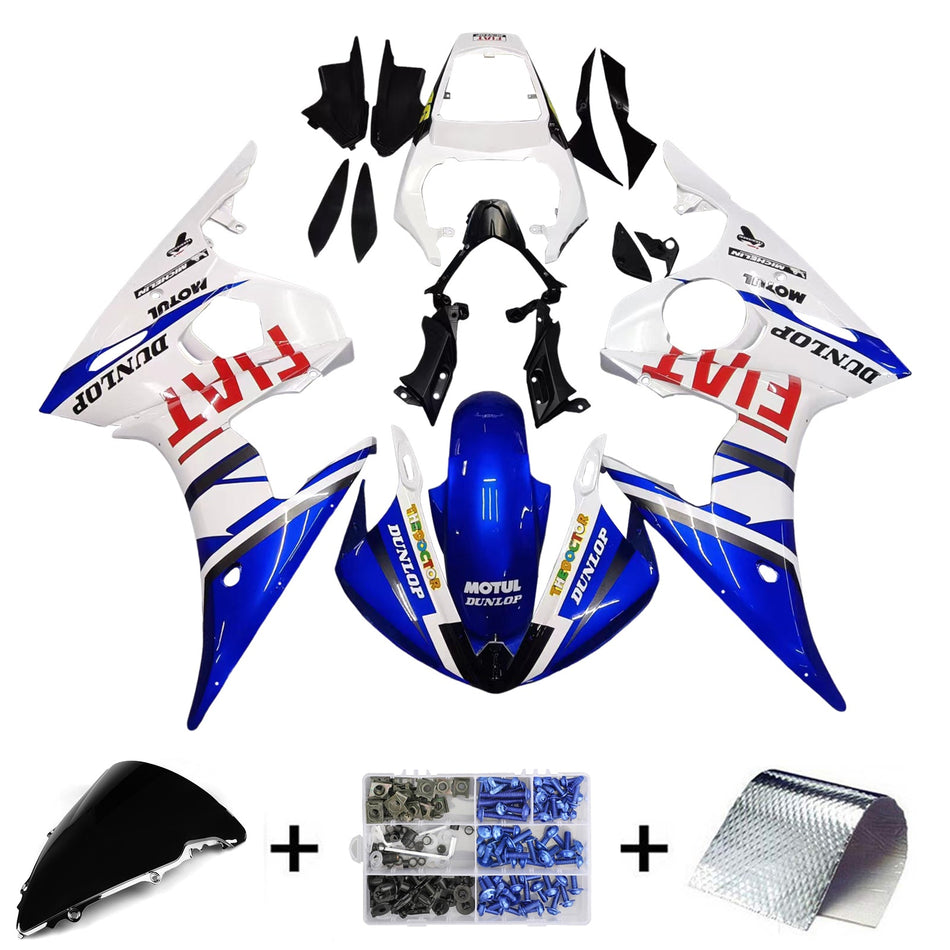 2003-2004 ヤマハ R6 &amp; 2006-2009 YZF R6S ホワイト マルチカラー フェアリング キット