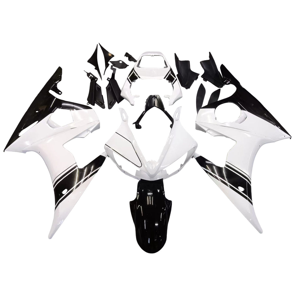 2003-2004 ヤマハ R6 &amp; 2006-2009 YZF R6S フェアリング ホワイト&amp;ブラック カラー キット