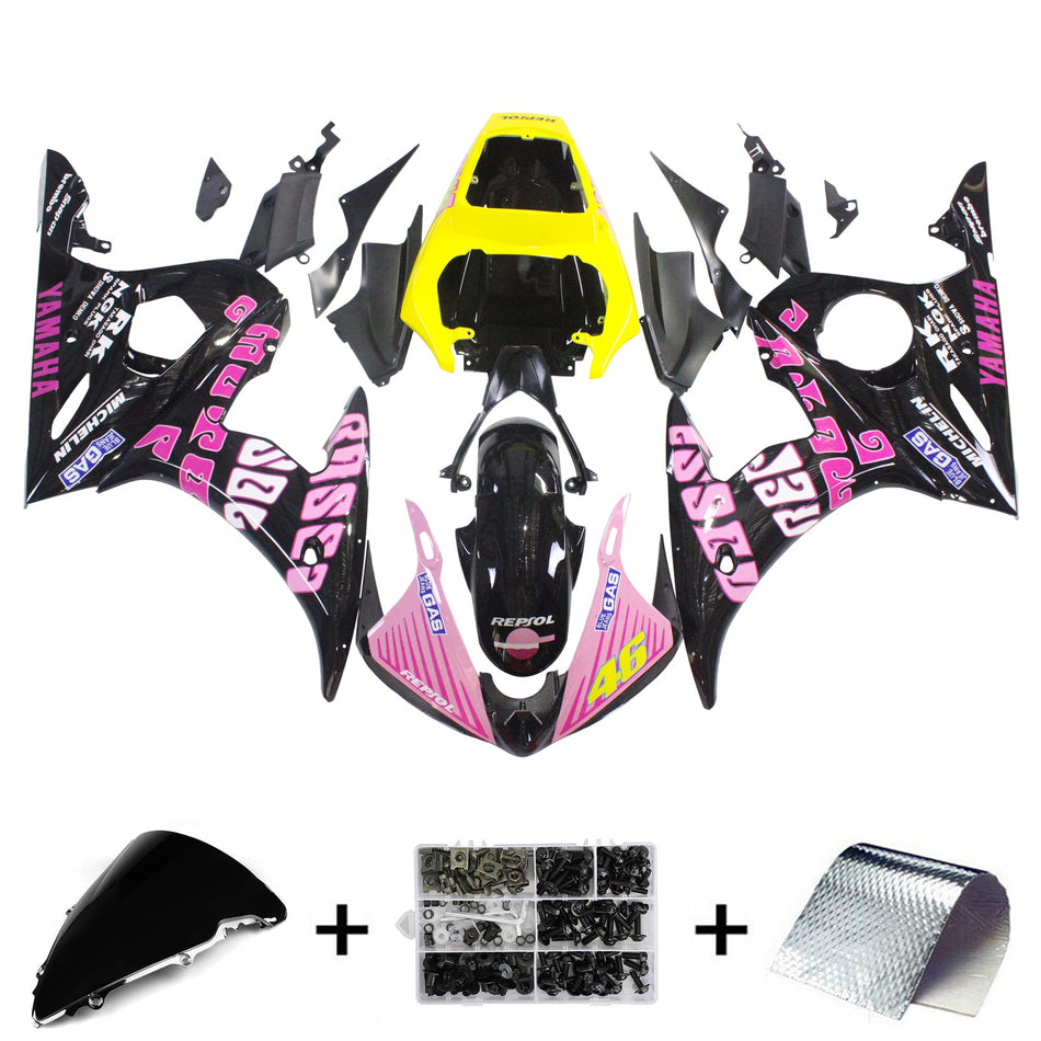2003-2004 ヤマハ YZF 600 R6 2006-2009 R6S Amotopart インジェクションフェアリングキット ボディワーク プラスチック ABS #141