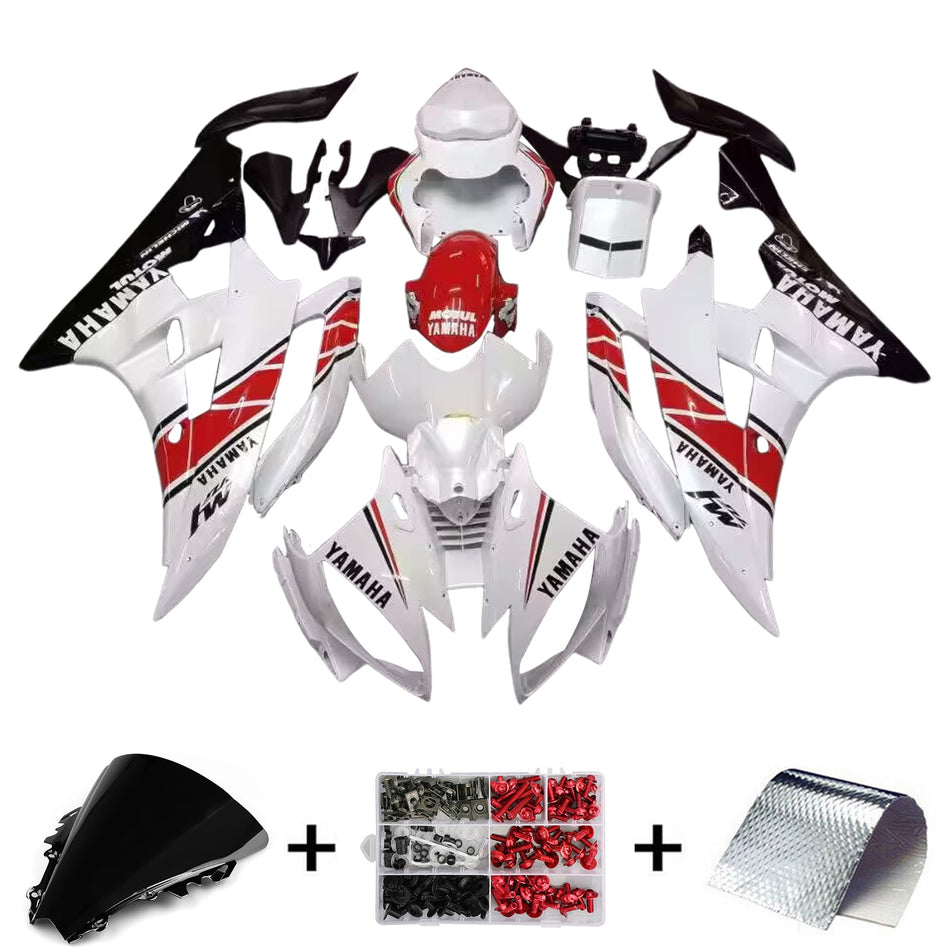 2006-2007 ヤマハ YZF-R6 フェアリング ホワイト レッド ブラック R6 レーシング ジェネリック