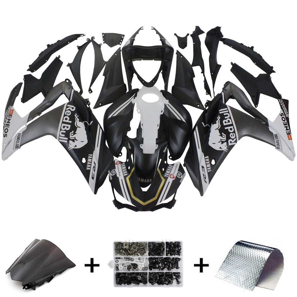 2014-2018 ヤマハ YZF R3 &amp; 2015-2017 YZF R25 レッドブル ロゴ フェアリングキット
