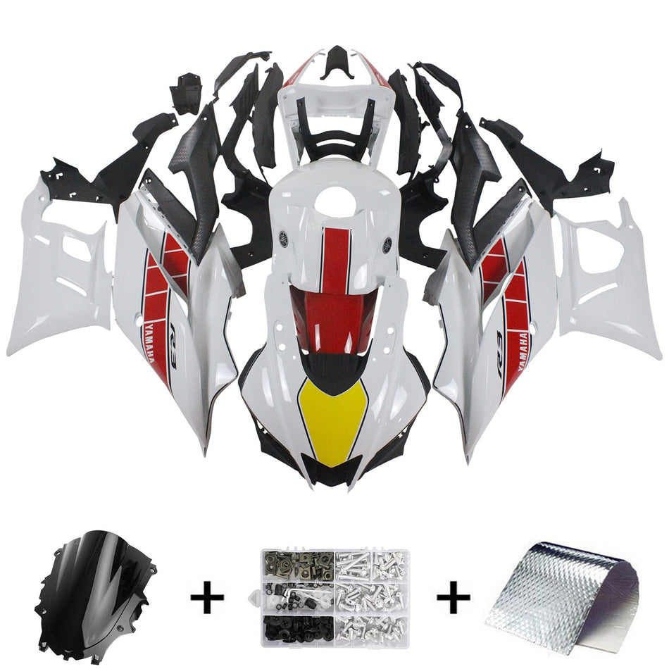 2019-2021 ヤマハ YZF-R3 R25 Amotopart インジェクションフェアリングキット ボディワーク プラスチック ABS #106