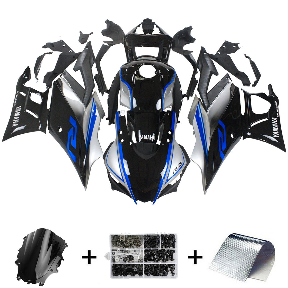 2019-2021 ヤマハ YZF-R3 R25 Amotopart インジェクションフェアリングキット ボディワーク プラスチック ABS #118