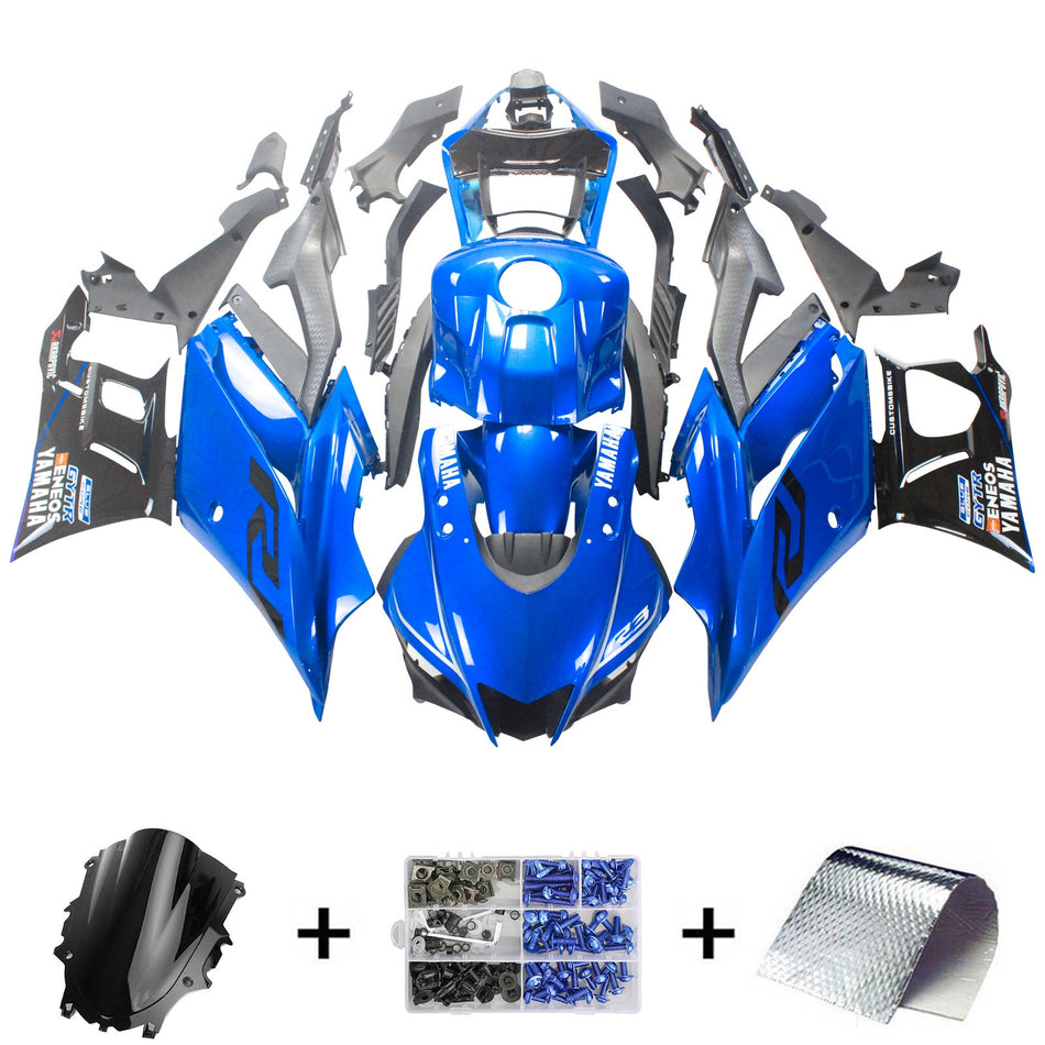 2019-2021 ヤマハ YZF-R3 R25 Amotopart インジェクションフェアリングキット ボディワーク プラスチック ABS #124