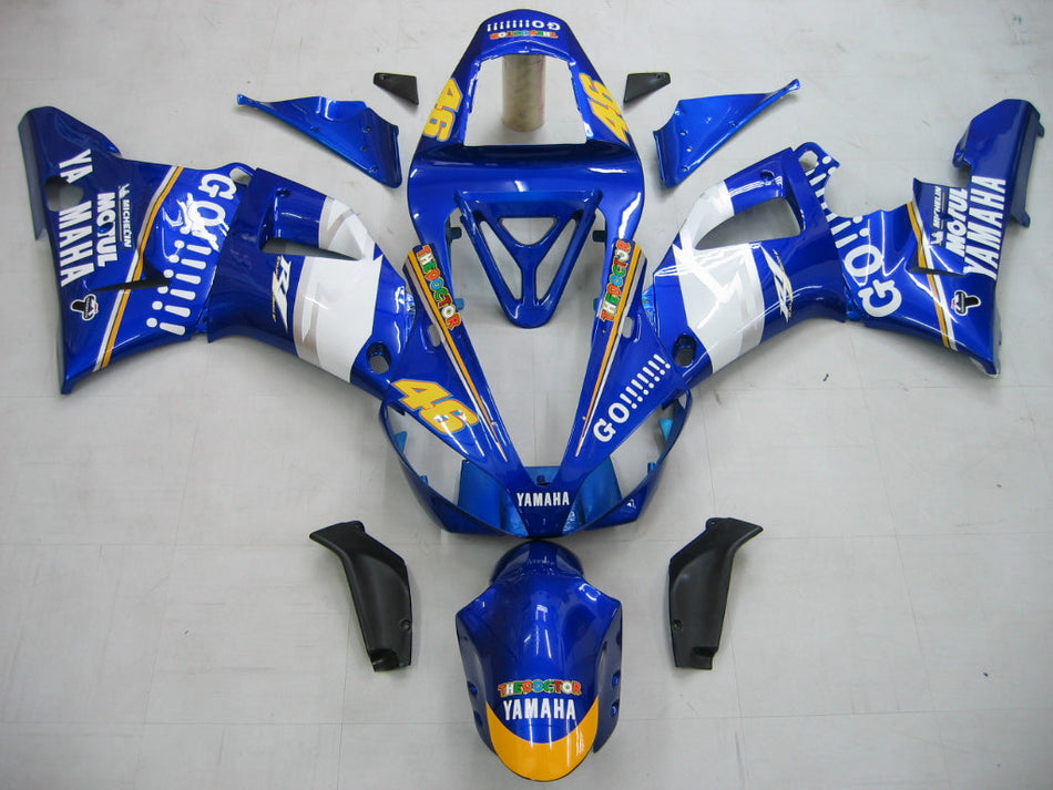 2000-2001 ヤマハ YZF-R1 ブルー ホワイト No.46 R1 レーシングフェアリング ジェネリック