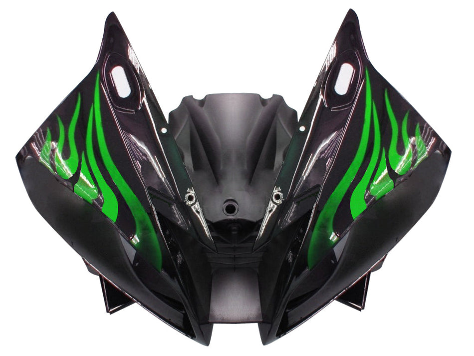 2006-2007 ヤマハ YZF-R6 フェアリング ブラック &amp; グリーン フレイム R6 レーシング ジェネリック