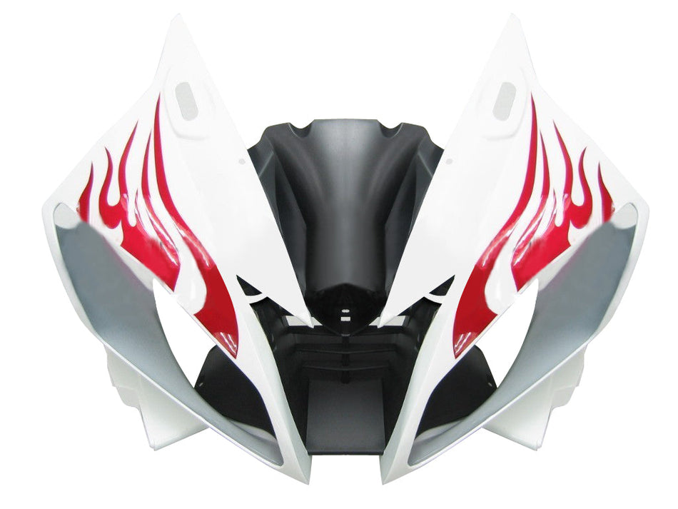 2006-2007 ヤマハ YZF-R6 フェアリング ホワイト &amp; レッド フレイム R6 レーシング ジェネリック