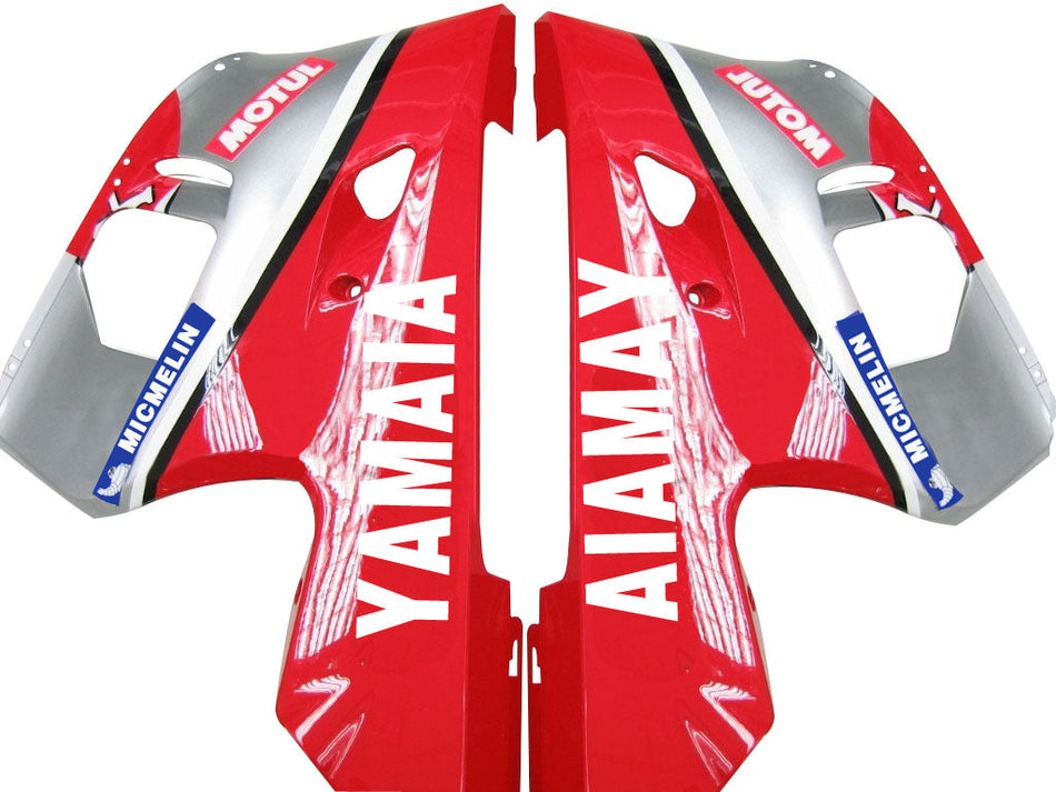 1998-2002 ヤマハ YZF-R6 シルバー レッド フォルトゥナ レーシング フェアリング ジェネリック