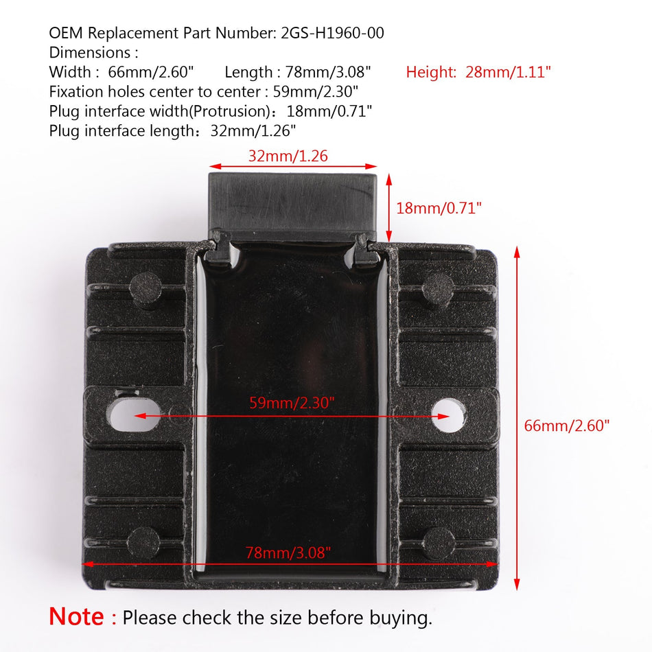 ヤマハ YS125 2017 FZ150 2016 2GS-H1960-00 汎用電圧レギュレータ整流器