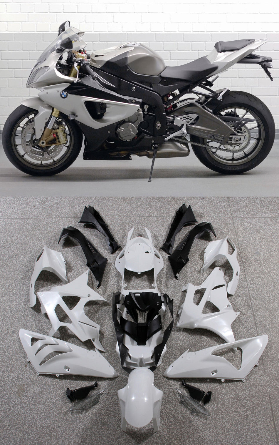 2009-2014 BMW S1000RR シルバーメタリックボディワークフェアリング ABS 射出成形 2# ジェネリック