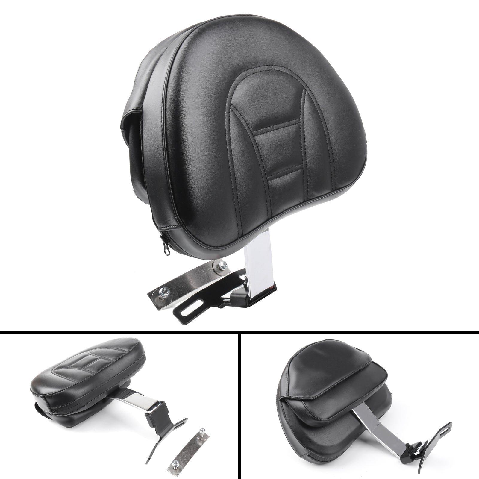 Adjustable Driver Rider Backrest Pad For 07-17 Harley Fatboy Heritage Softail