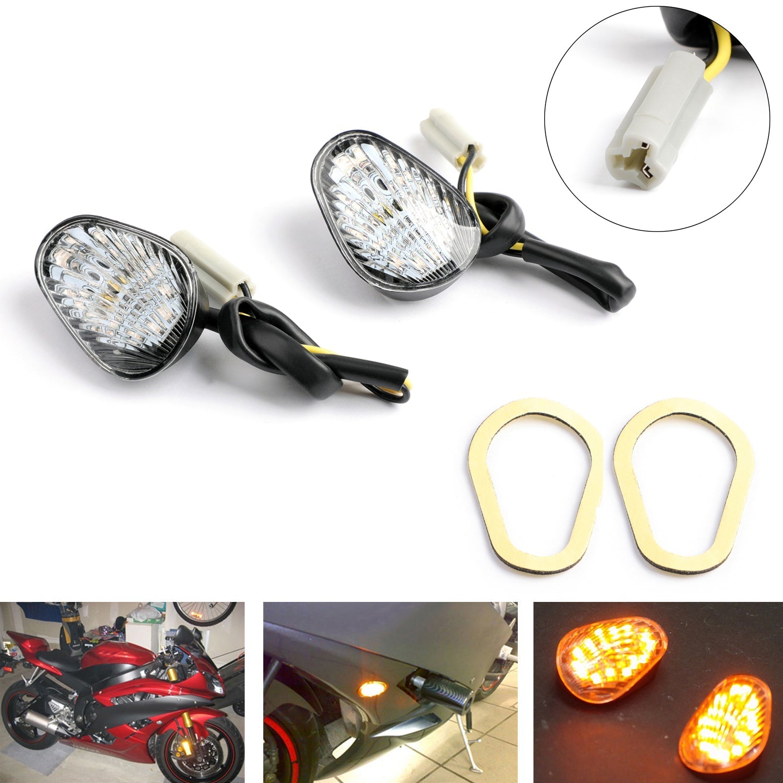 Flush Mount LED Euro Turn Signals for Yamaha YZF R6 2006 2007 2008