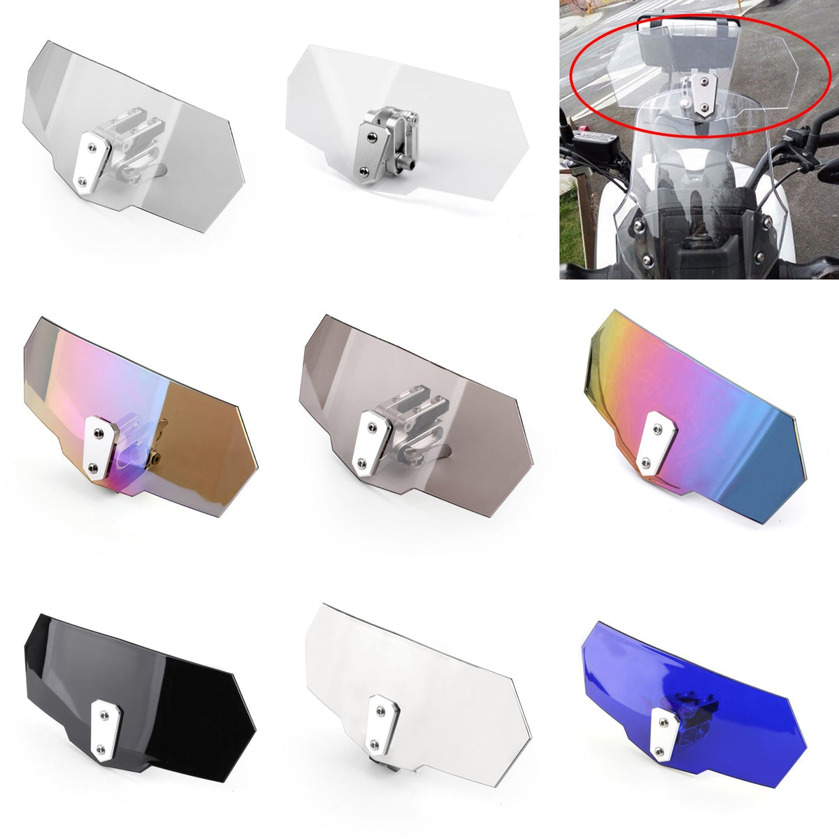 Universal Adjustable Windshield Screen Extension Deflector For Honda Yamaha