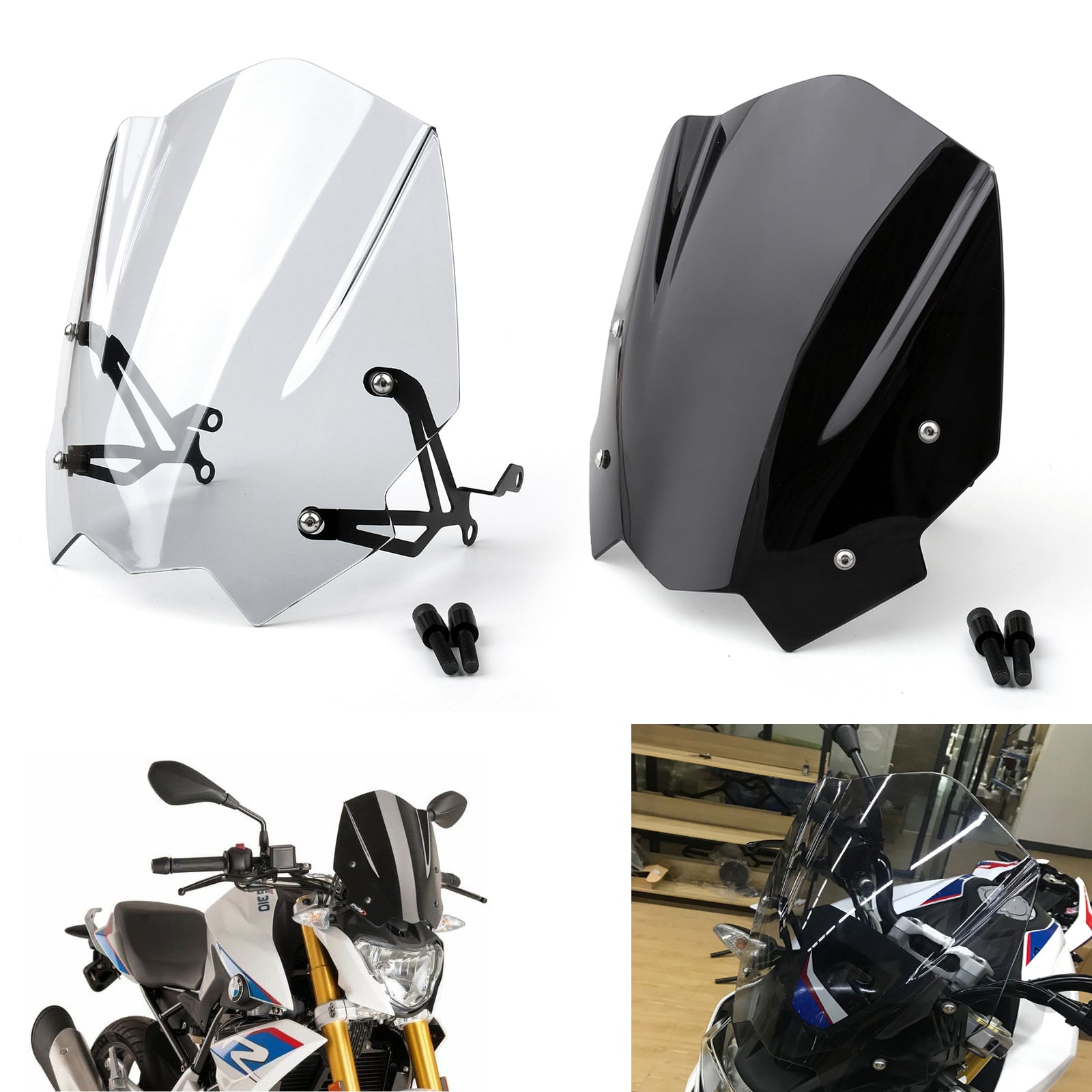 New Motobike ABS Plastic Windshield Windscreen For BMW G310R 2017-2018